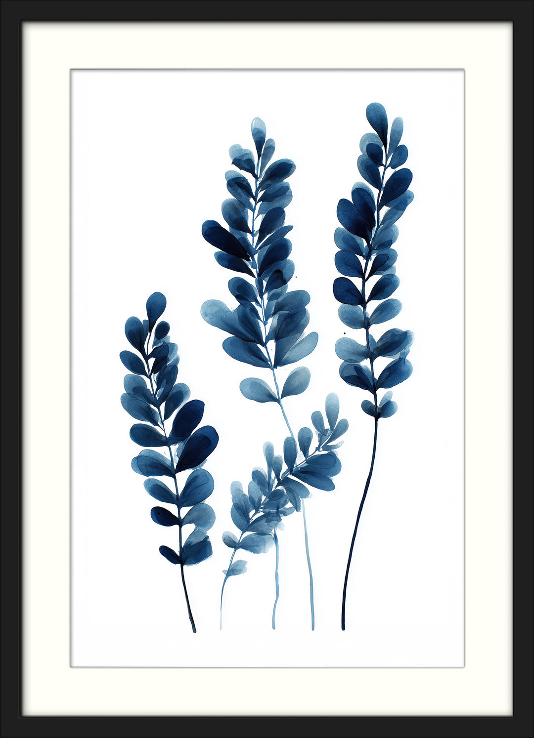 Blue Botanical Wall Art Prints Set of 3