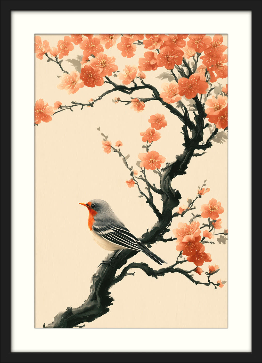 Orange Floral Wall Art