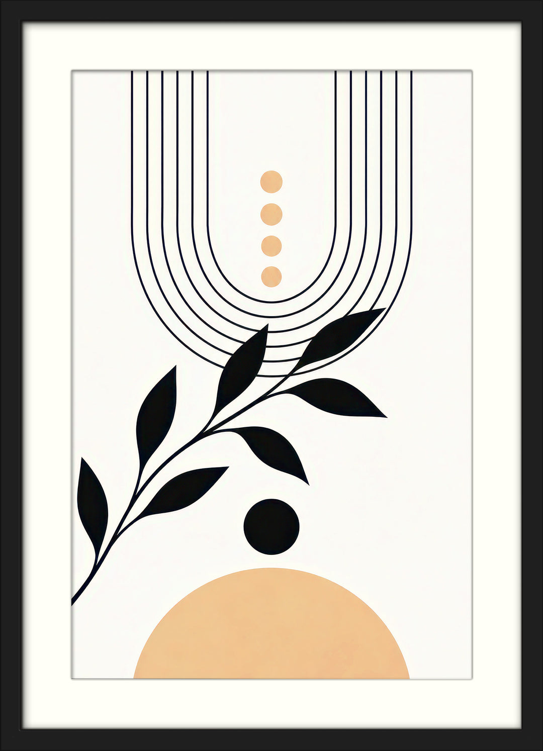 Black Beige Abstract Wall Art Prints