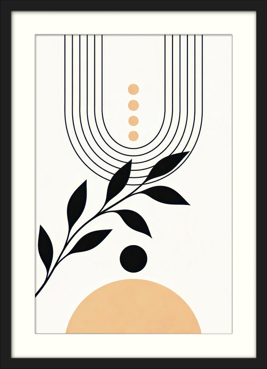 Black Beige Abstract Wall Art Prints