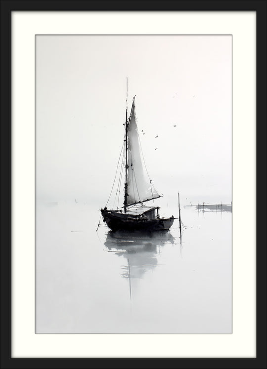 Minimalist Sailboat Wall Art Prints Set of 2