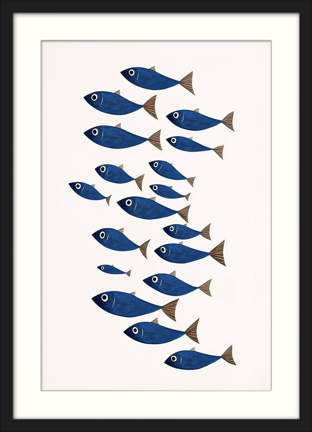 Blue Fish Wall Art Print