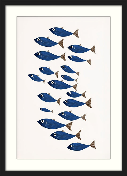 Blue Fish Wall Art Print