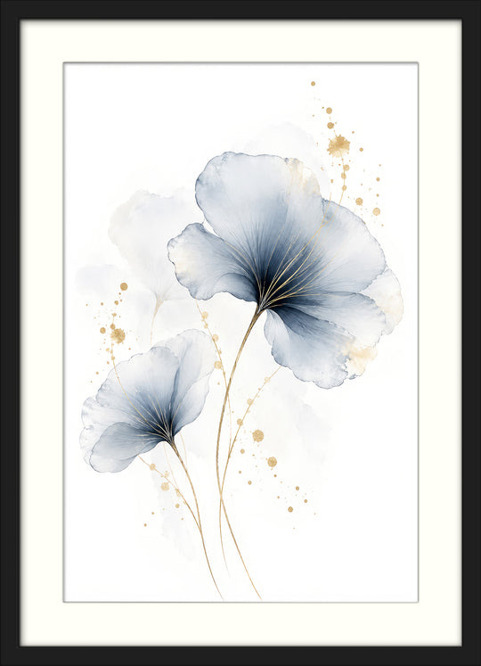 Blue Floral Wall Art Prints