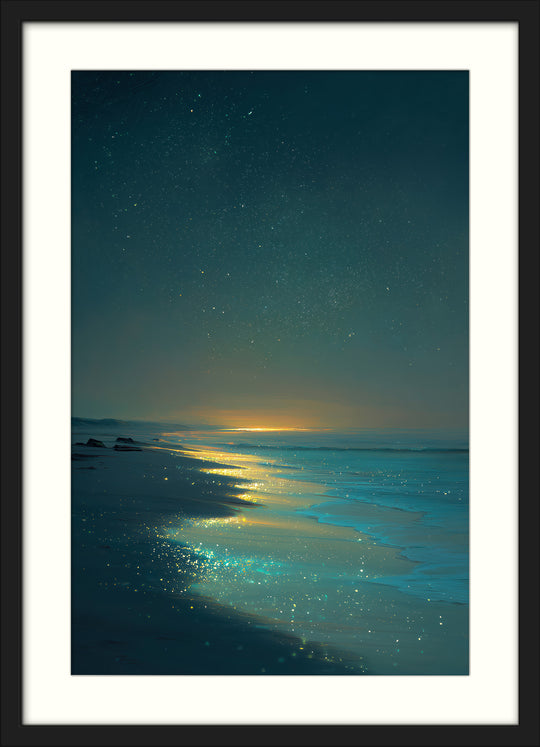 Starry Beach Night Art Print