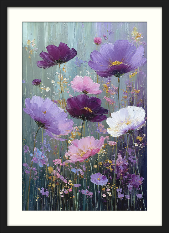 Purple Floral Wall Art Prints Set of 3