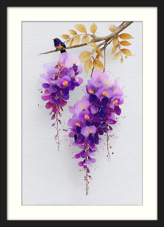 Purple Floral Wall Art Prints Set of 2