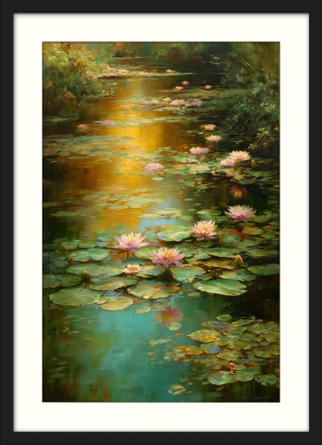 Water Lily Pond Wall Art Prints Set of 2