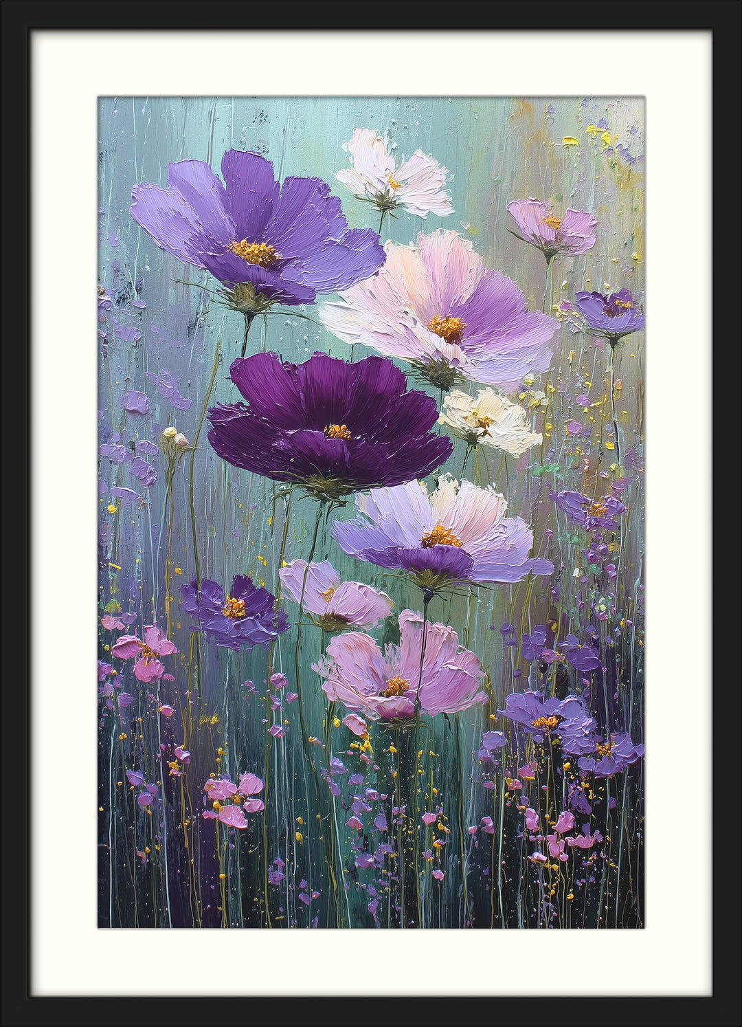 Purple Floral Wall Art Prints Set of 3