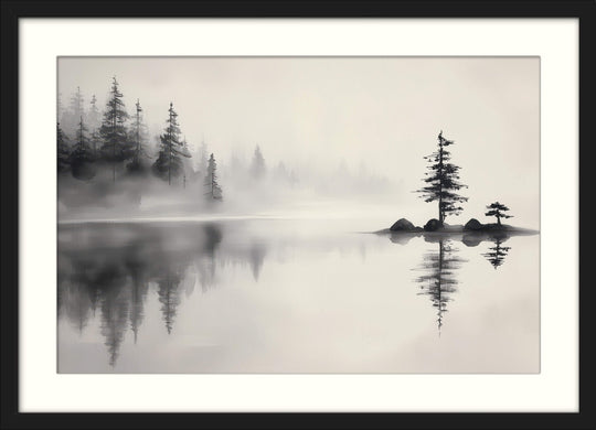 Misty Lake Scene