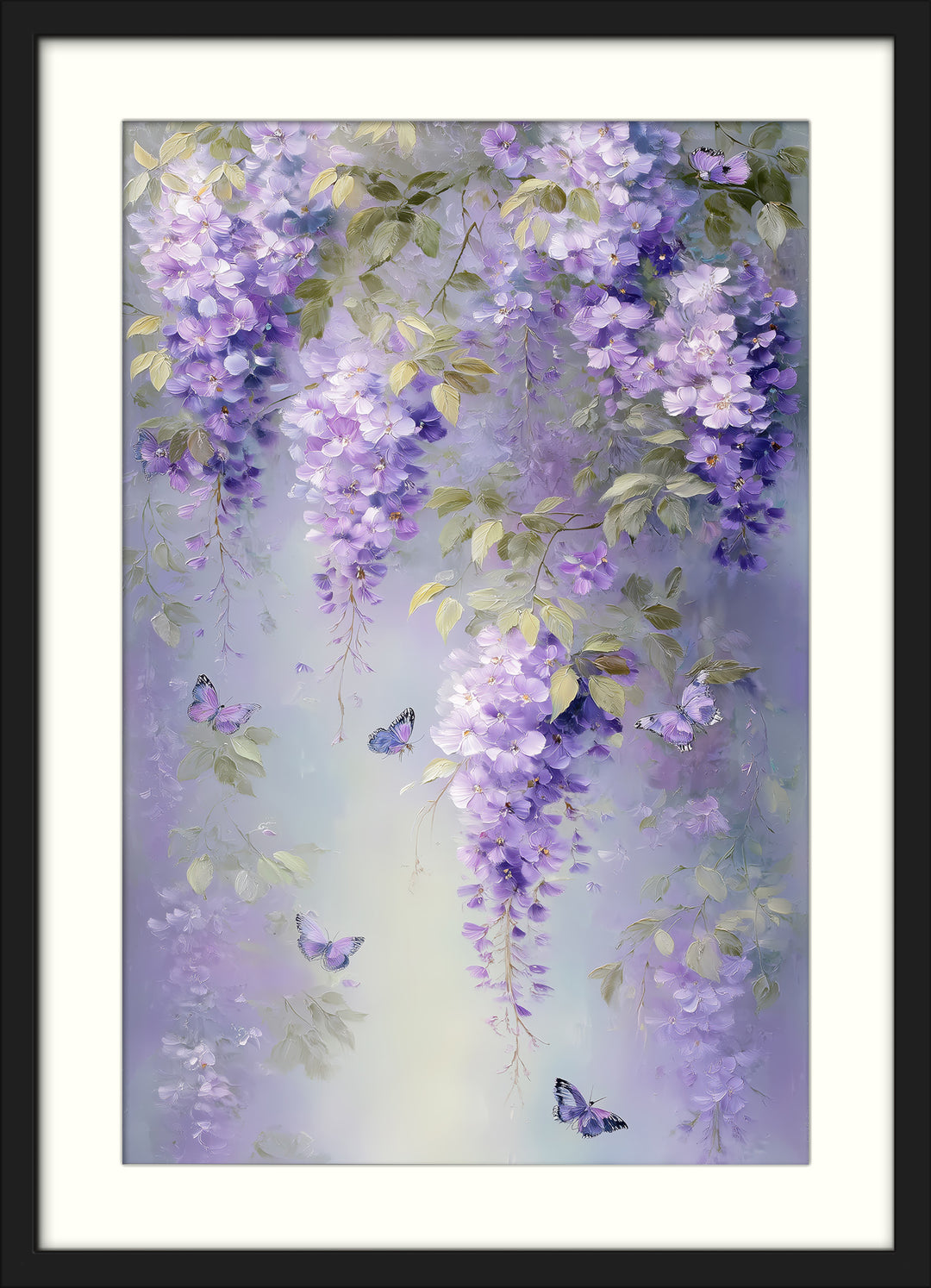 Purple Wisteria Wall Art Prints Set of 2