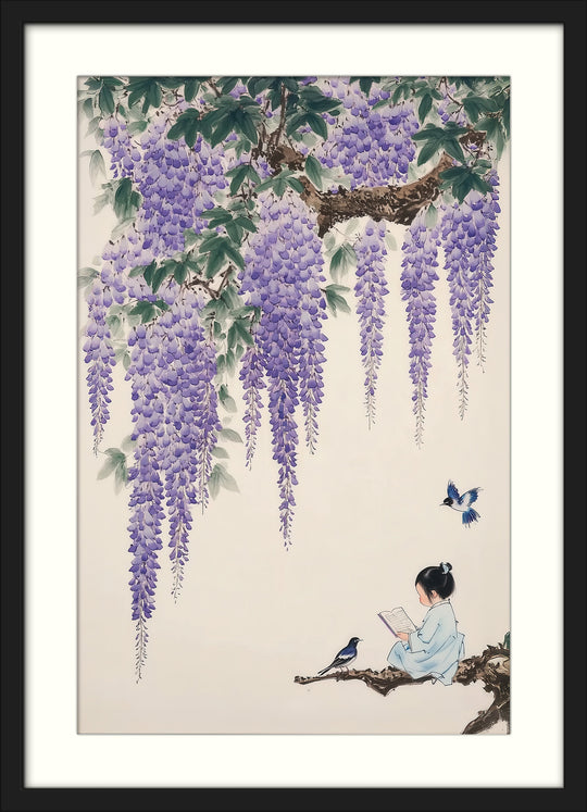 Wisteria Reading Wall Art Print