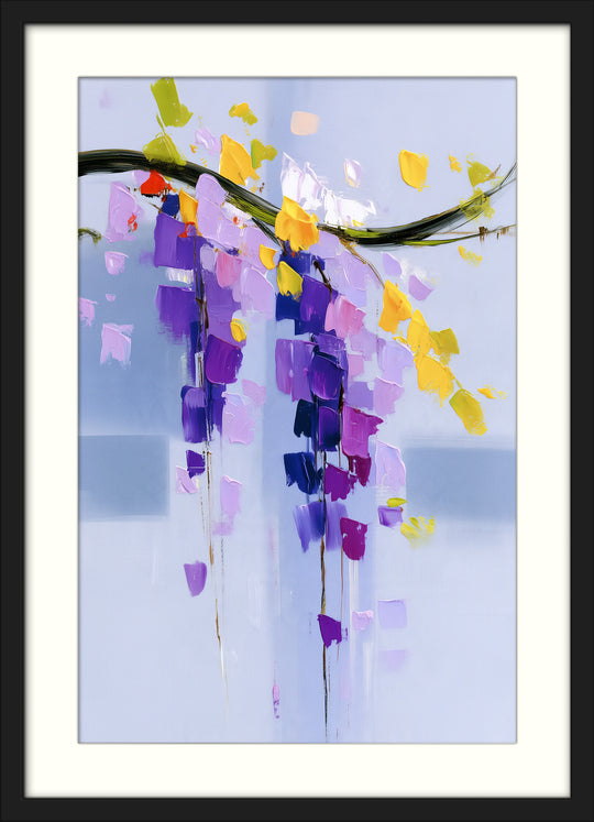 Purple Yellow Abstract Floral Wall Art Prints