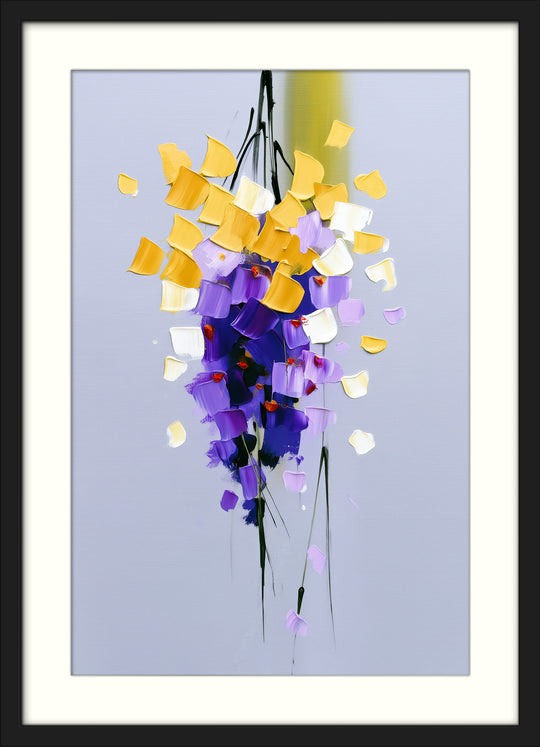 Purple Yellow Abstract Floral Wall Art Prints