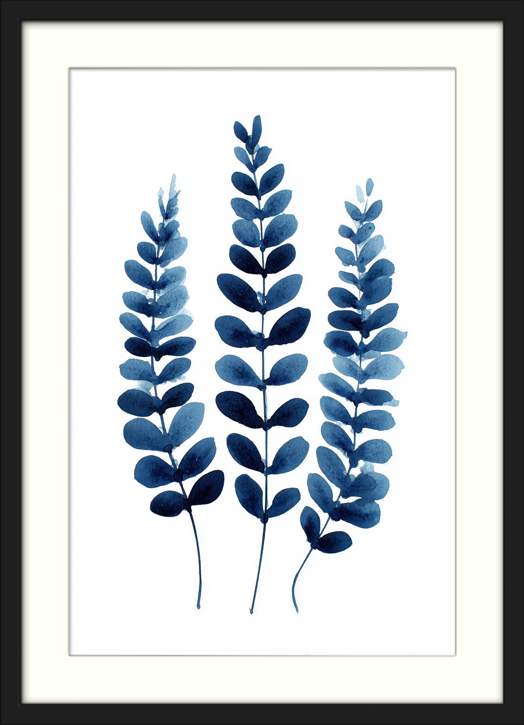 Blue Botanical Wall Art Prints Set of 3