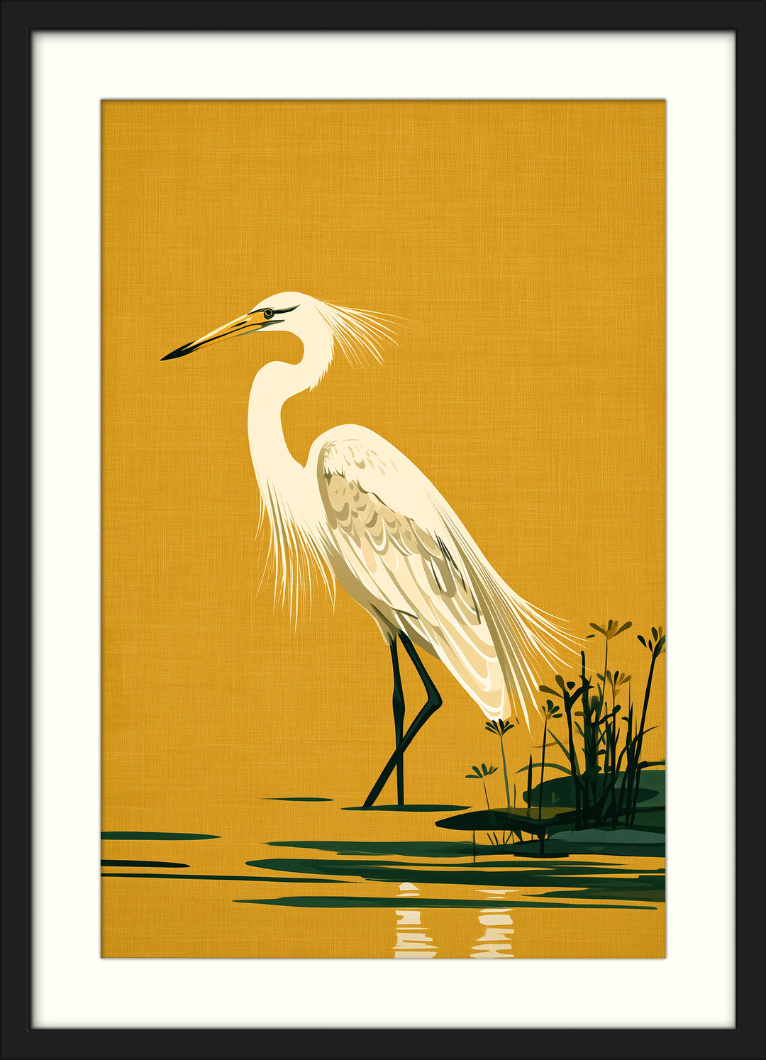 White Egret Art Print