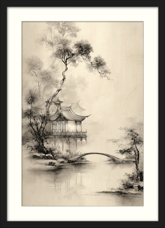 Asian Pavilion Bridge Decor