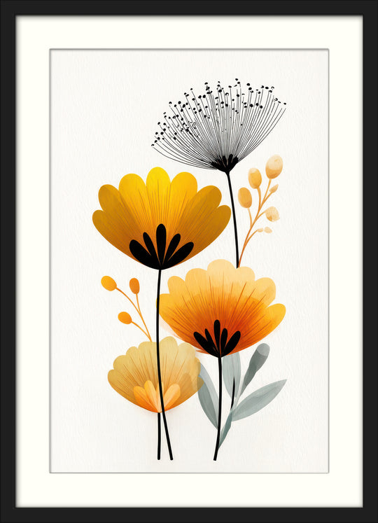 Modern Floral Wall Art Prints Set of 3