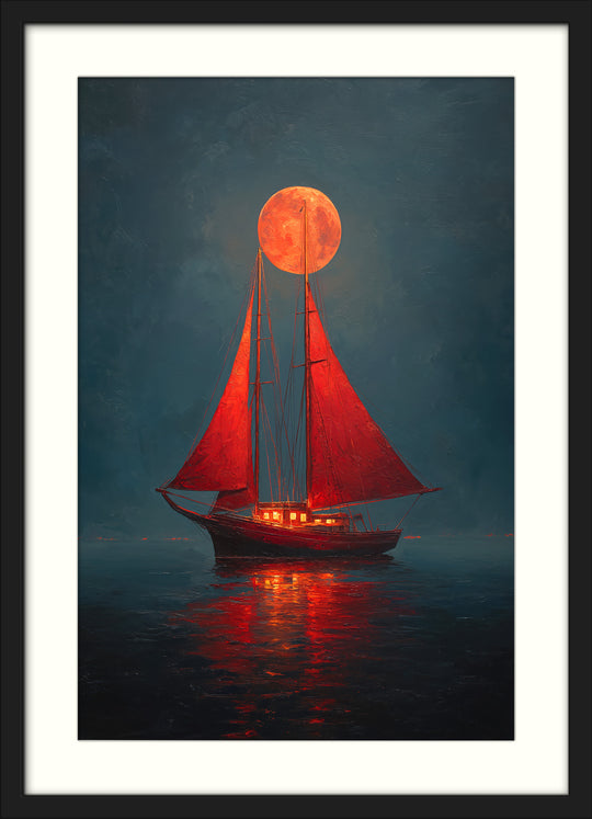 Red Sailboat Art Print