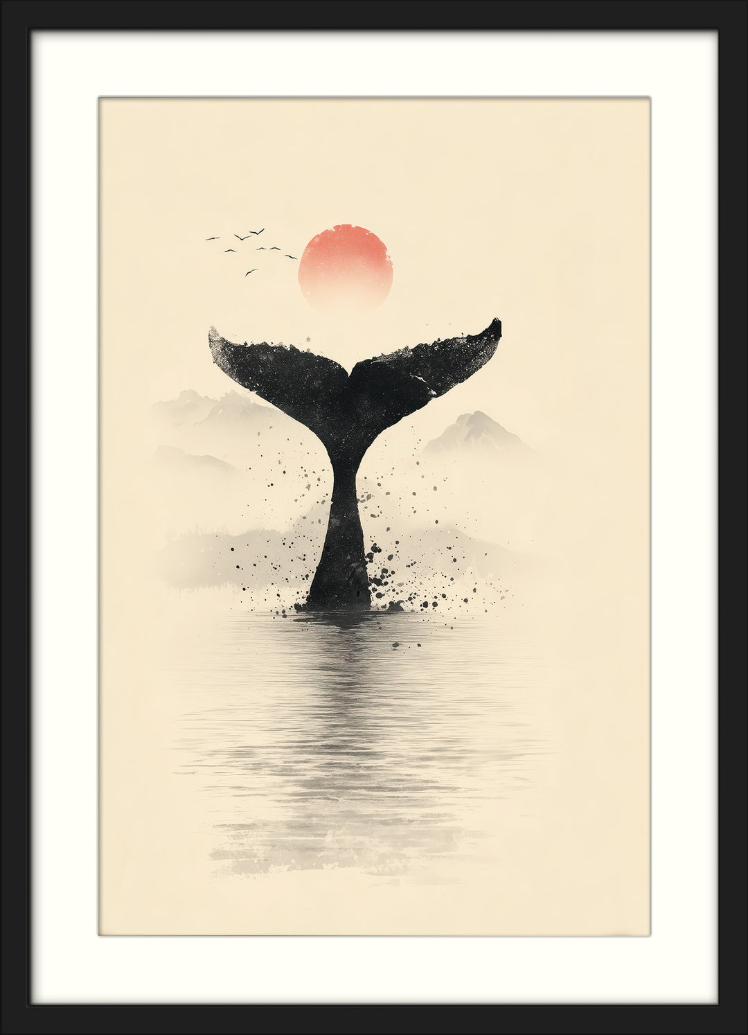 Whale tail wall art print