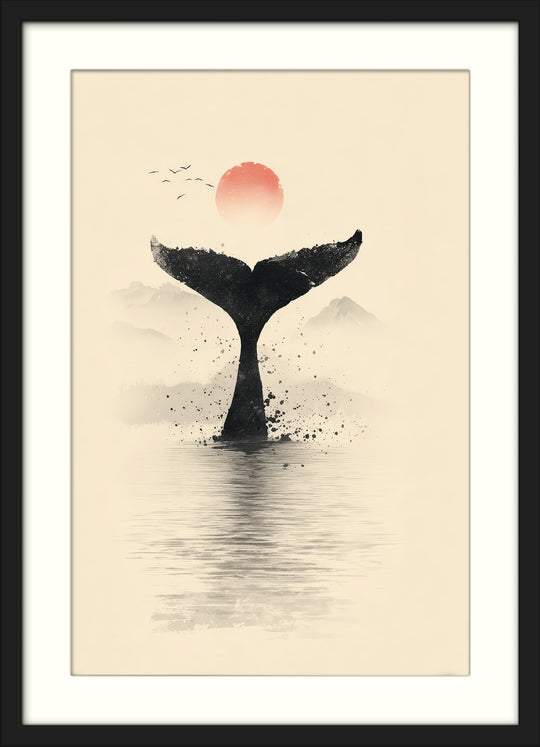 Whale tail wall art print