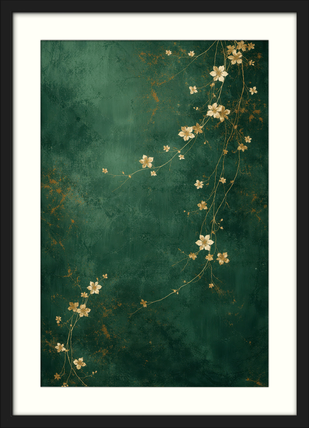 Green Floral Wall Art Print