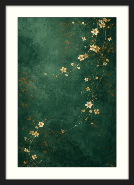 Green Floral Wall Art Print