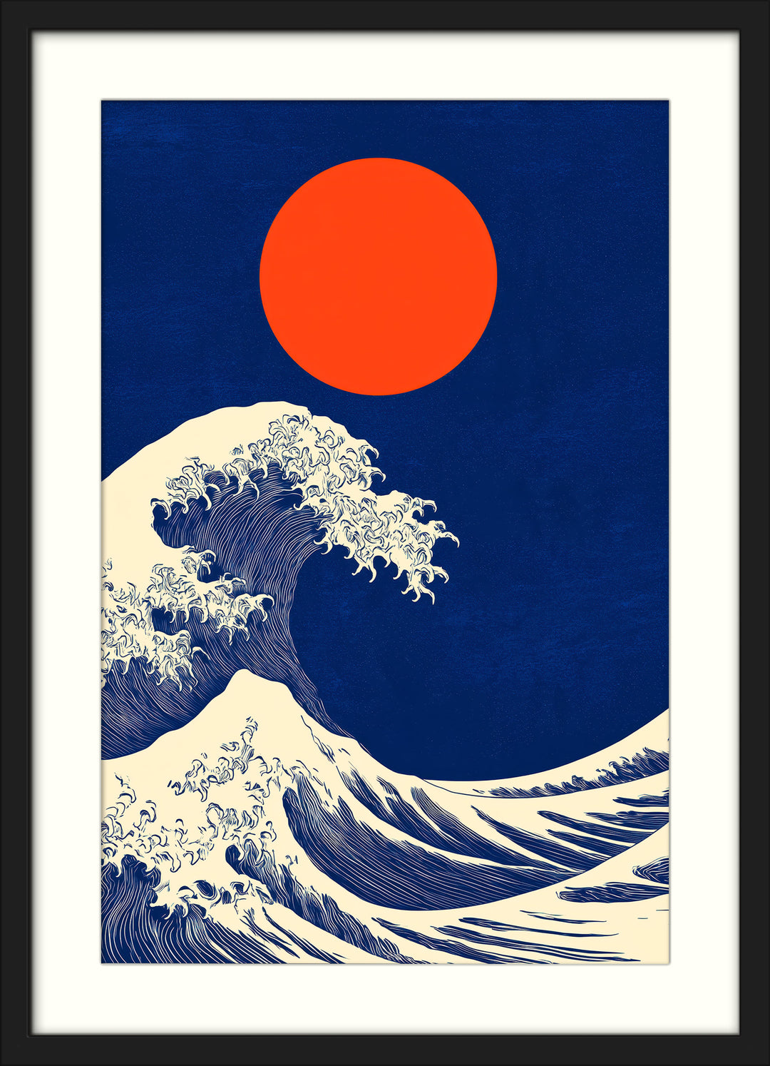 Navy Blue Ocean Print