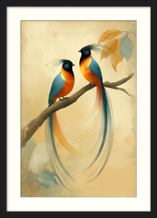 Elegant Tropical Birds Wall Art Print
