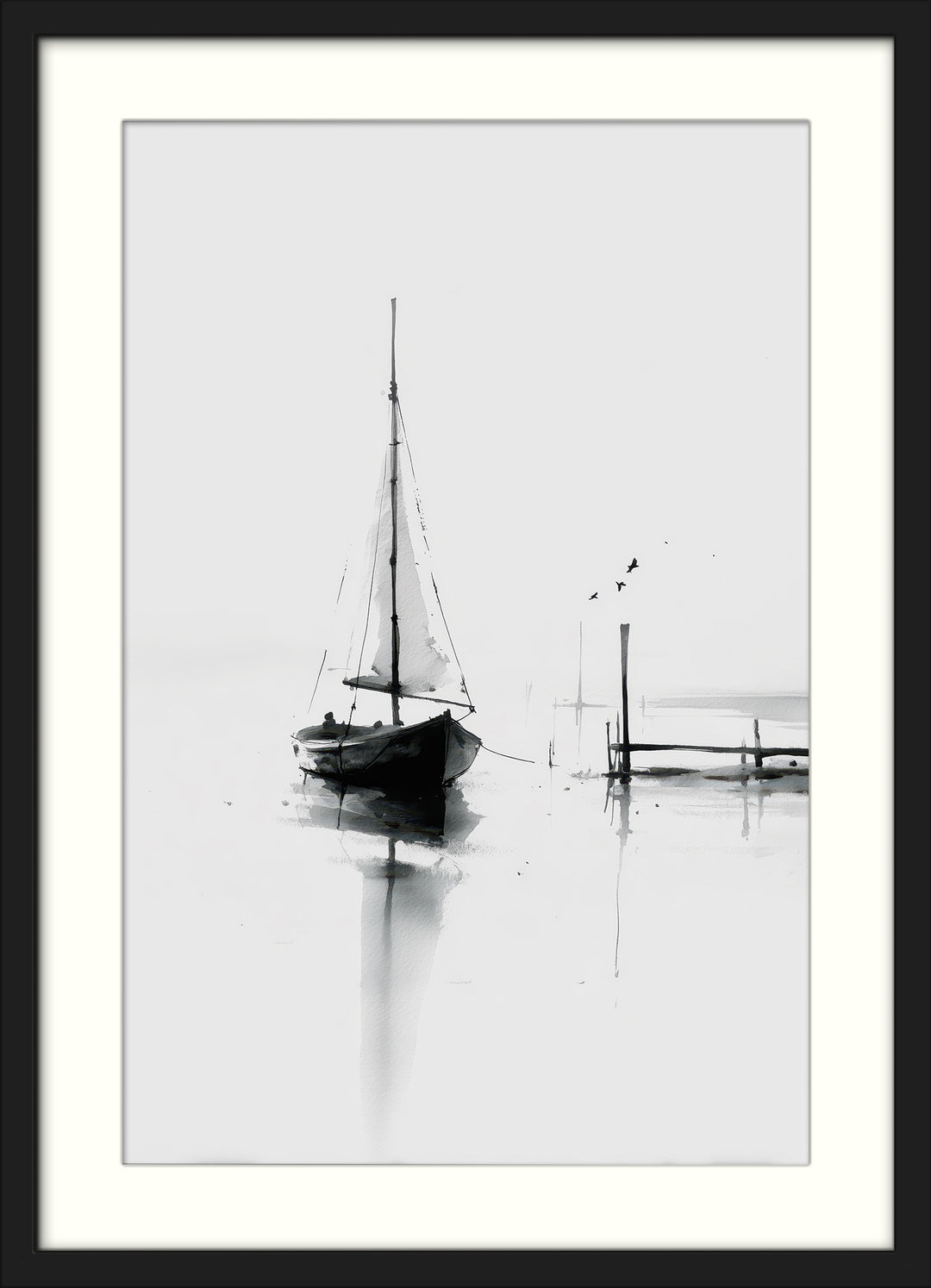 Minimalist Sailboat Wall Art Print
