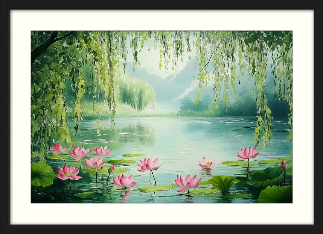 Japanese Lotus Pond Wall Art