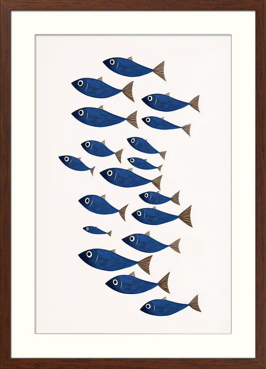 Blue Fish Wall Art Print
