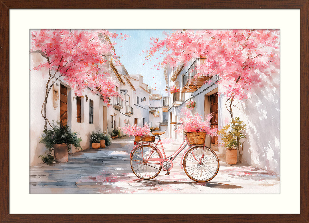 Cherry blossom street wall art print