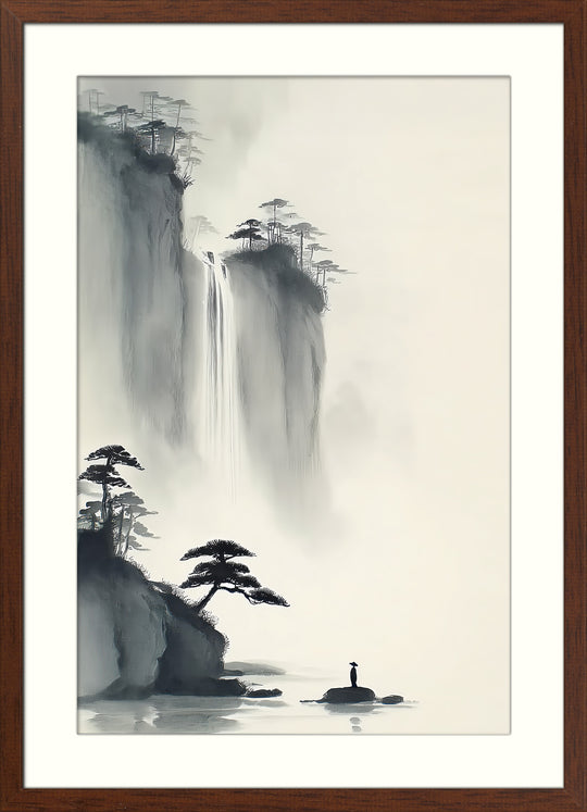 Zen waterfall wall art print