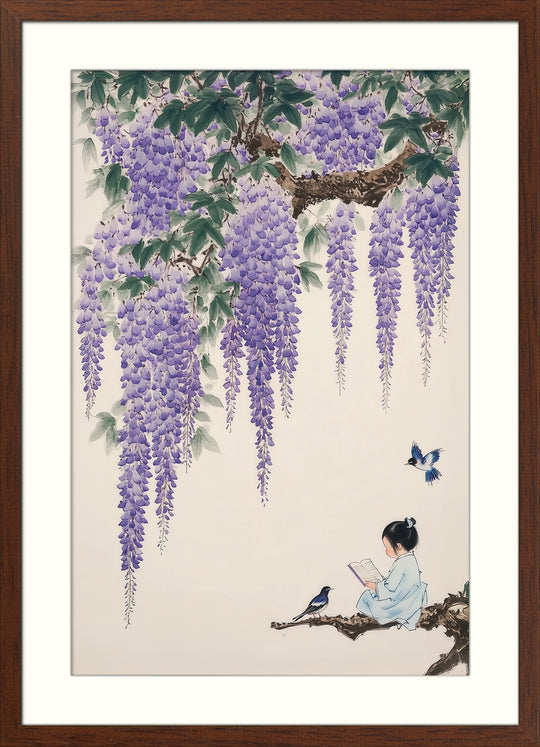 Wisteria Reading Wall Art Print