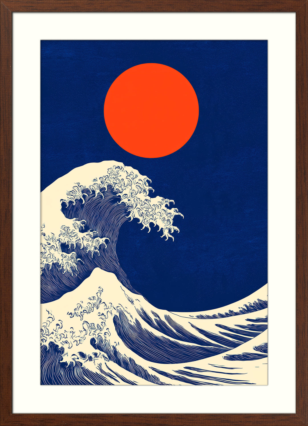 Navy Blue Ocean Print