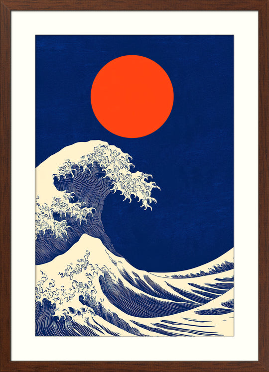 Navy Blue Ocean Print
