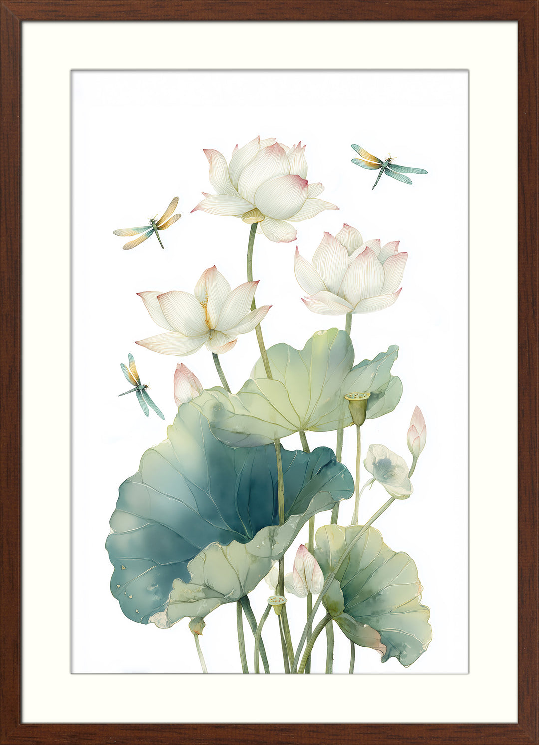 Lotus Flower Wall Art Prints Set of 2