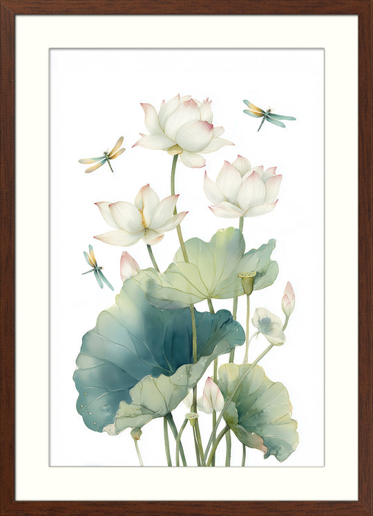 Lotus Flower Wall Art Prints Set of 2