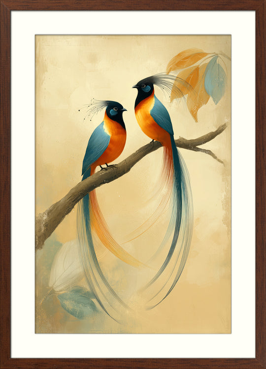 Elegant Tropical Birds Wall Art Print