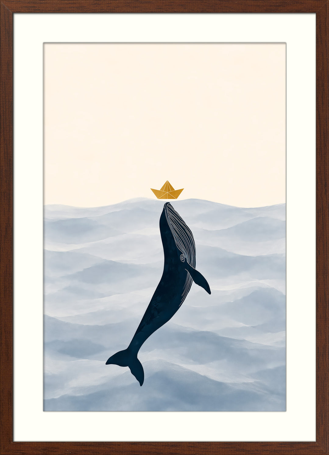 Whale and Sailboat Wall Art Prints