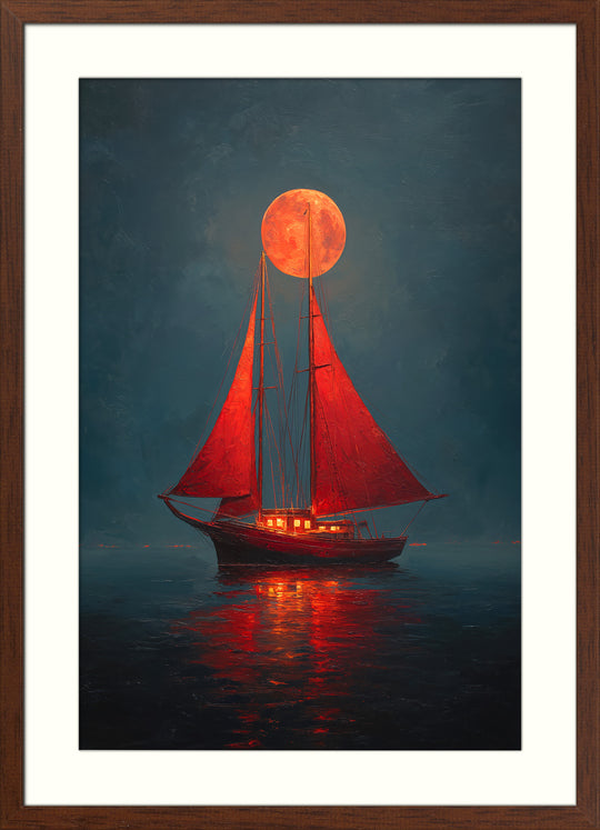 Red Sailboat Art Print