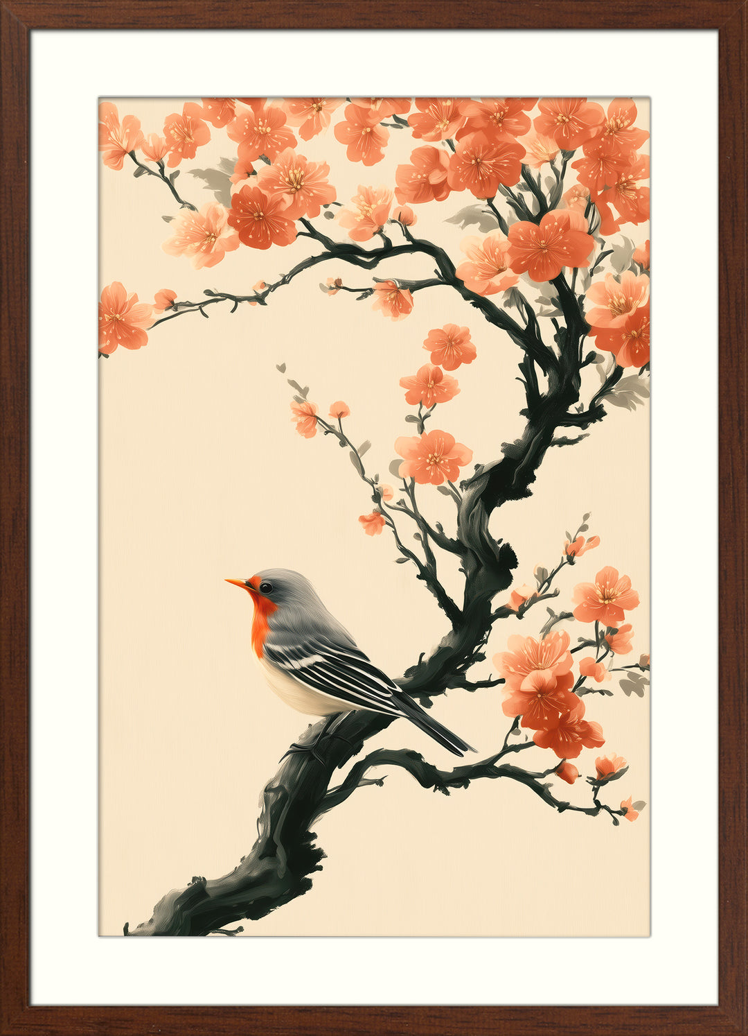 Orange Floral Wall Art