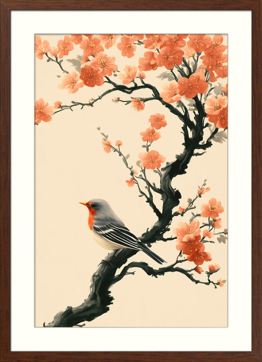 Orange Floral Wall Art