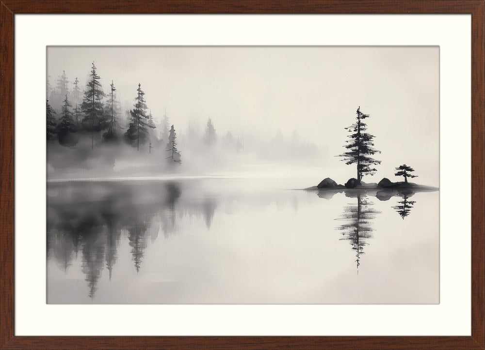 Misty Lake Scene