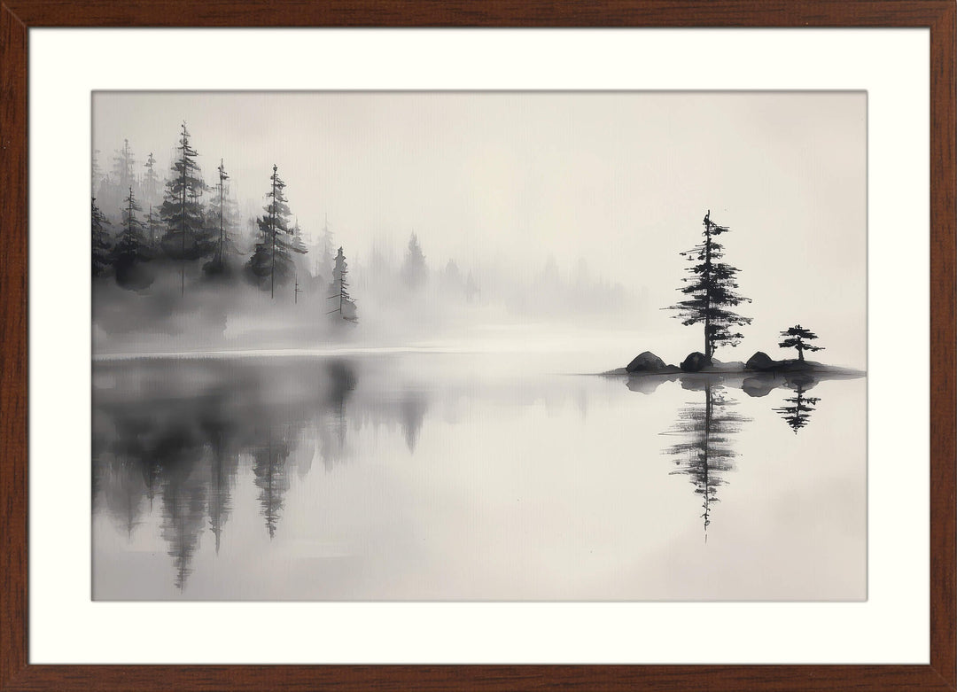 Misty Lake Scene