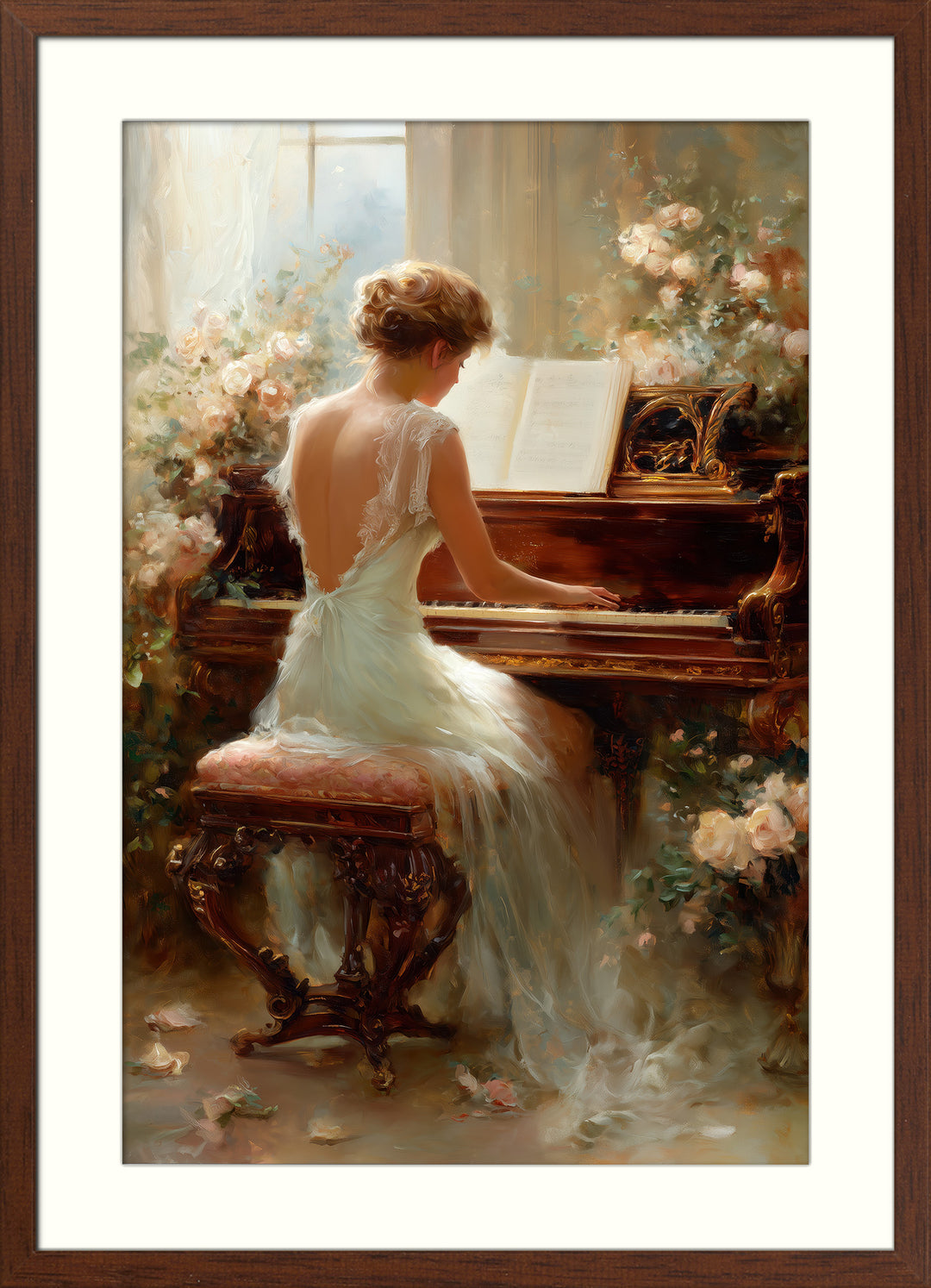 Woman Piano Art Print