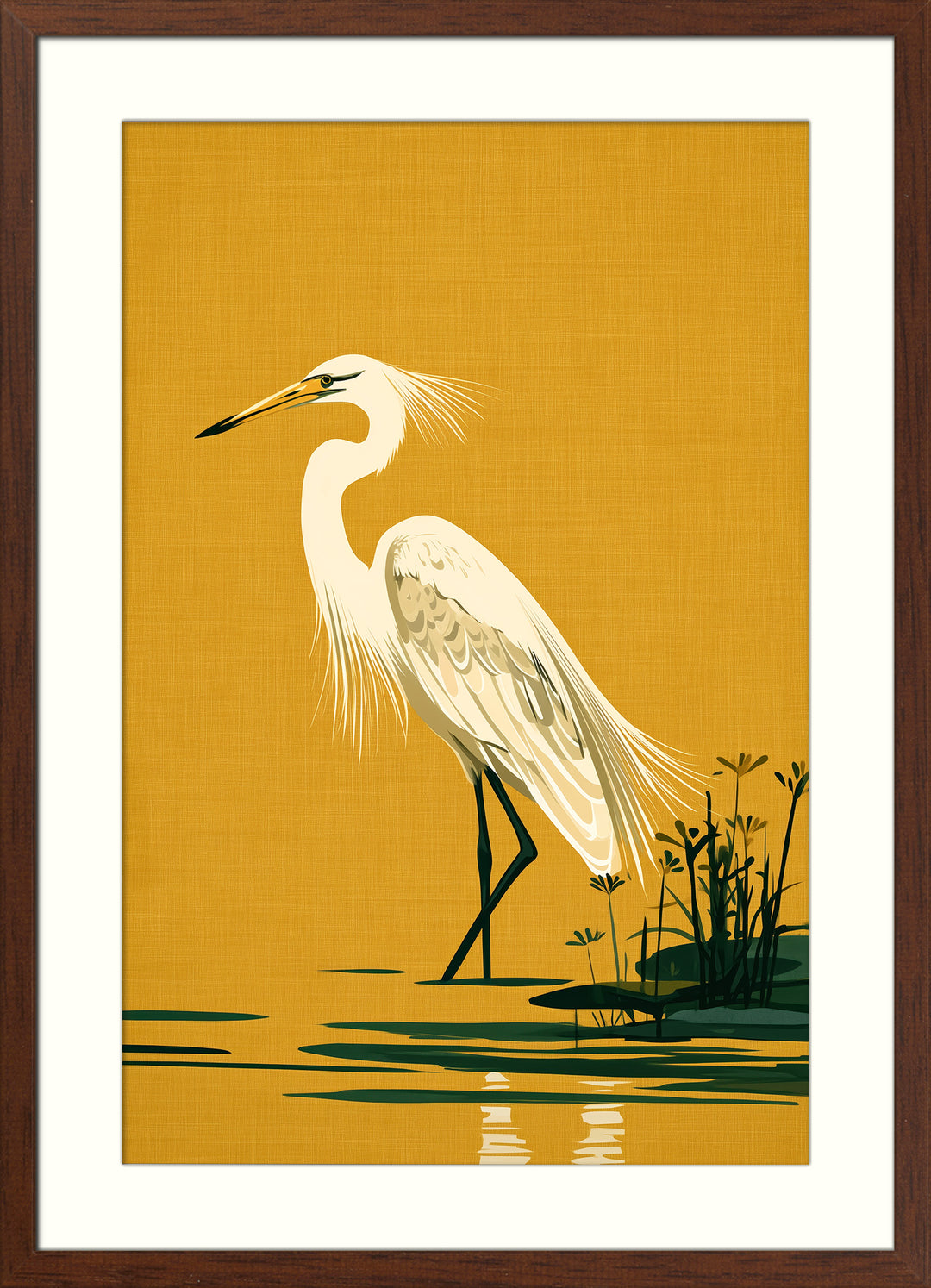 White Egret Art Print