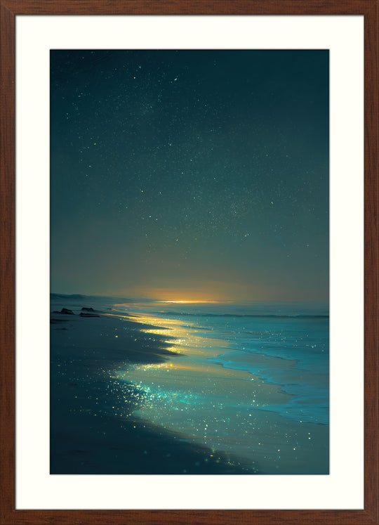 Starry Beach Night Art Print