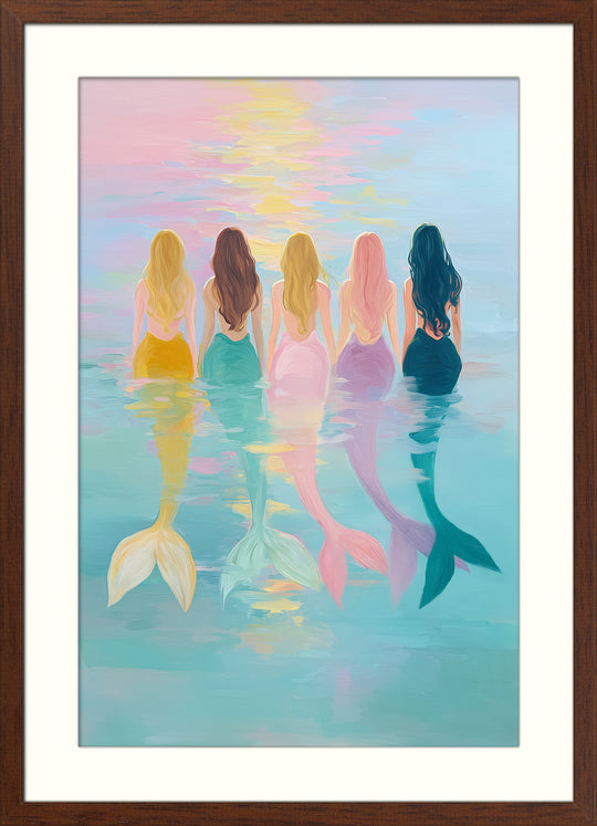Pastel mermaid wall art print